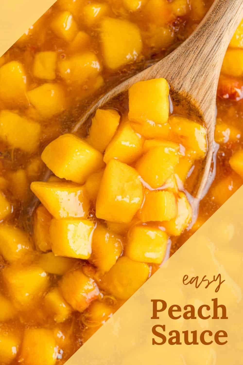 Peach sauce Pinterest graphic with text and photos.