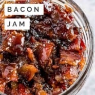 Bacon Jam Pinterest graphic with text and photos.