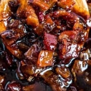 Bacon Jam Pinterest graphic with text and photos.