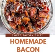 Bacon Jam Pinterest graphic with text and photos.