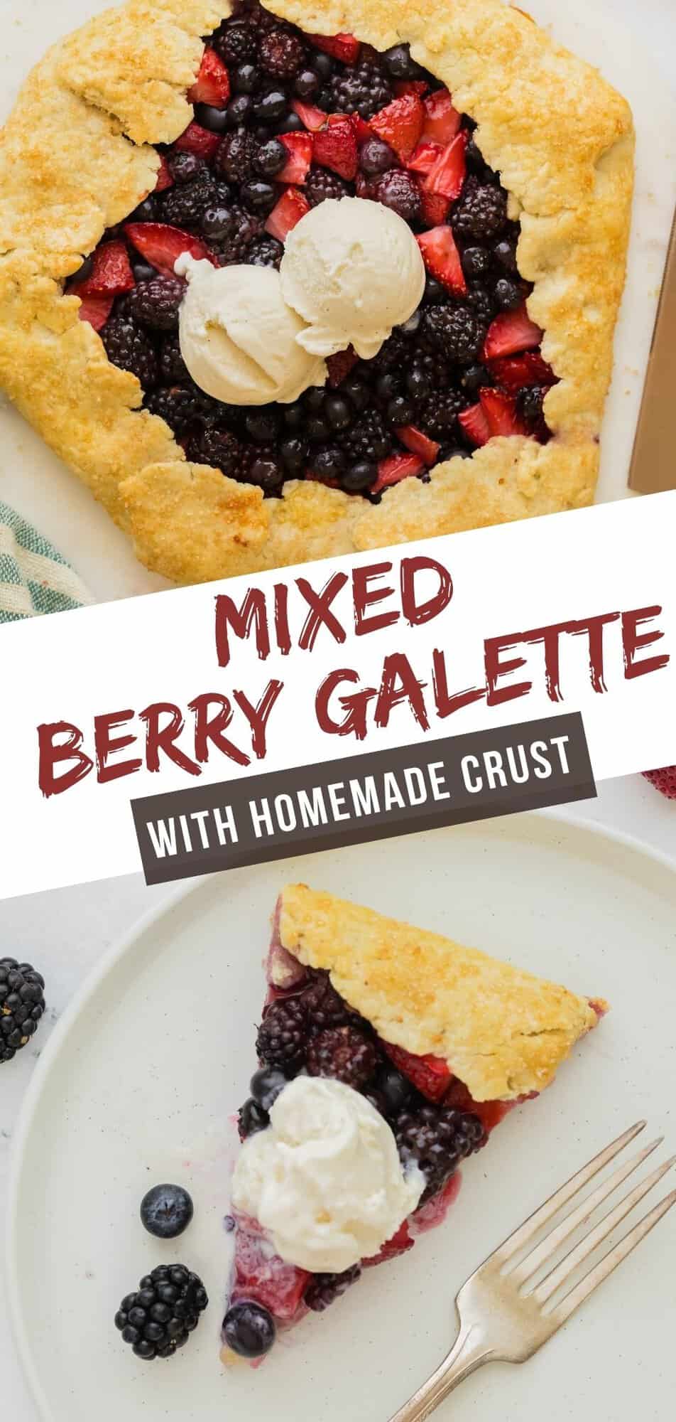 Berry Galette Pinterest graphic with text and photos.