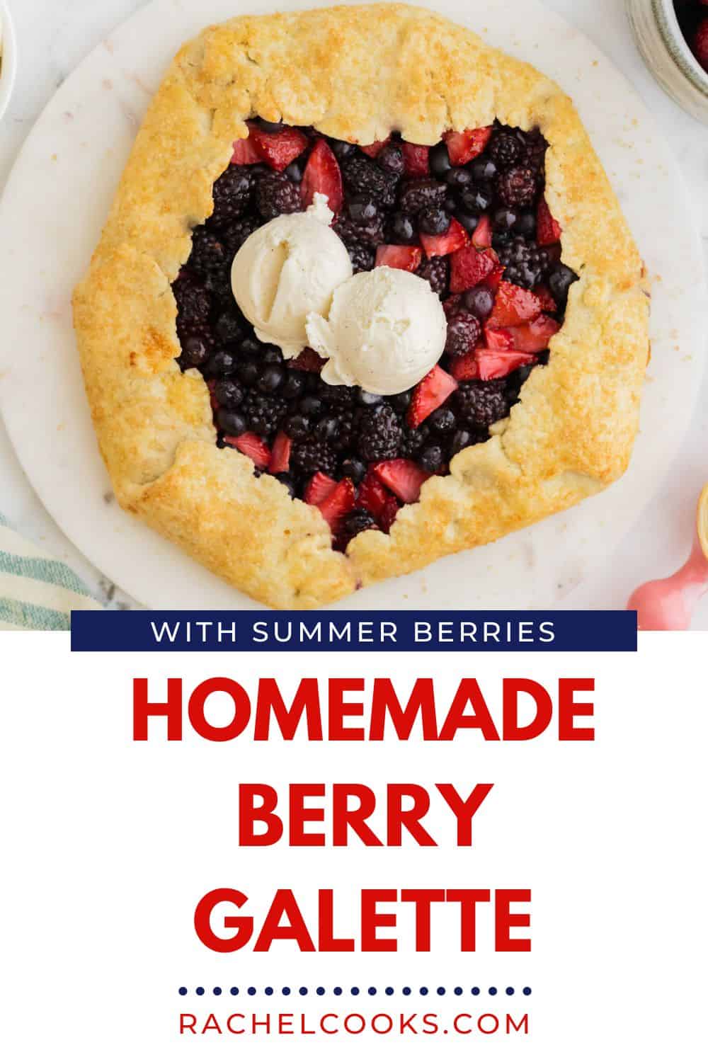 Berry Galette Pinterest graphic with text and photos.