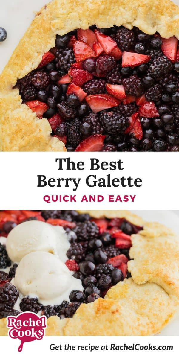 Berry Galette Pinterest graphic with text and photos.