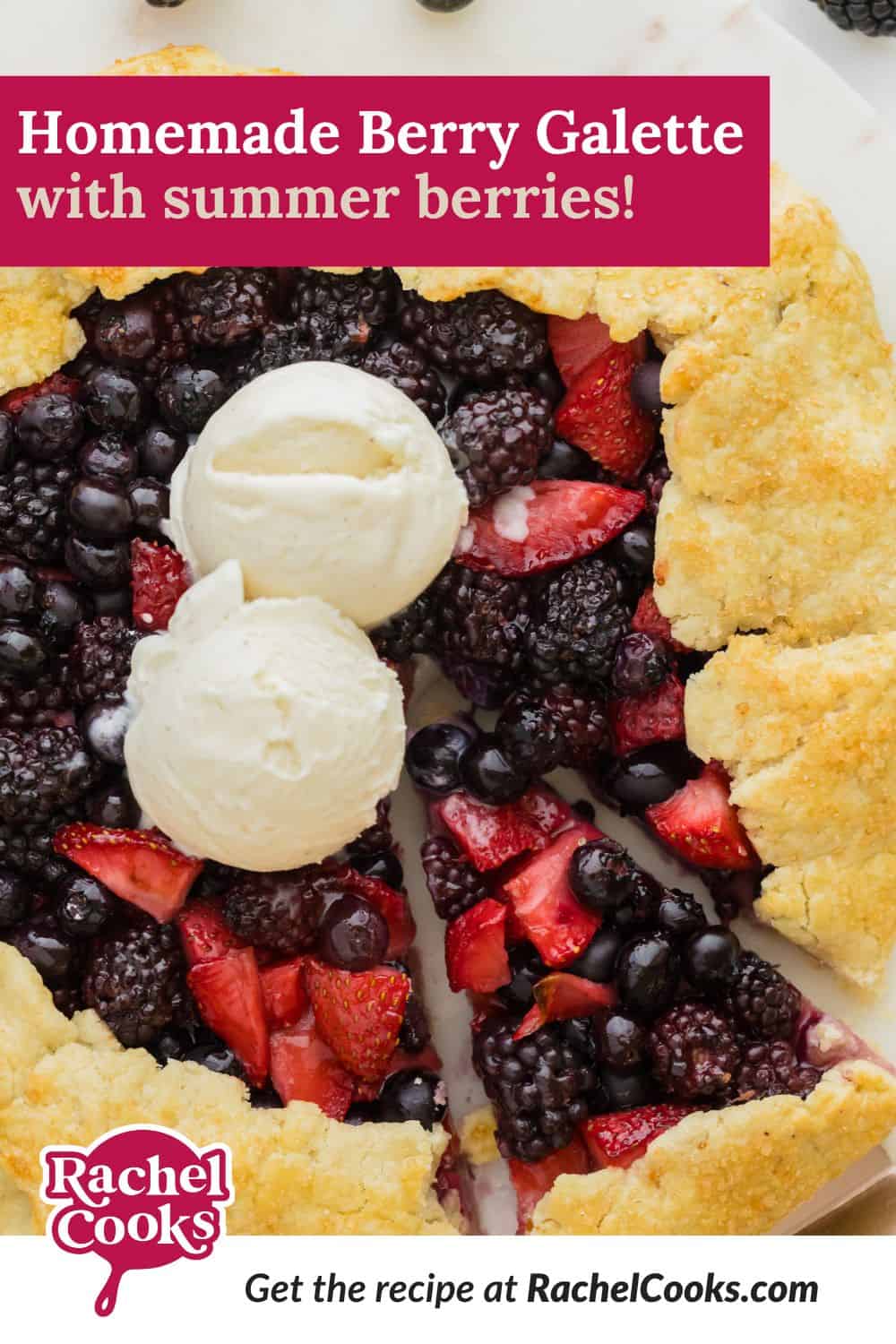 Berry Galette Pinterest graphic with text and photos.