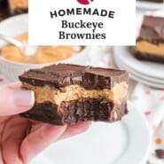 Buckeye Brownies Pinterest graphic with text and photos.