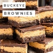 Buckeye Brownies Pinterest graphic with text and photos.