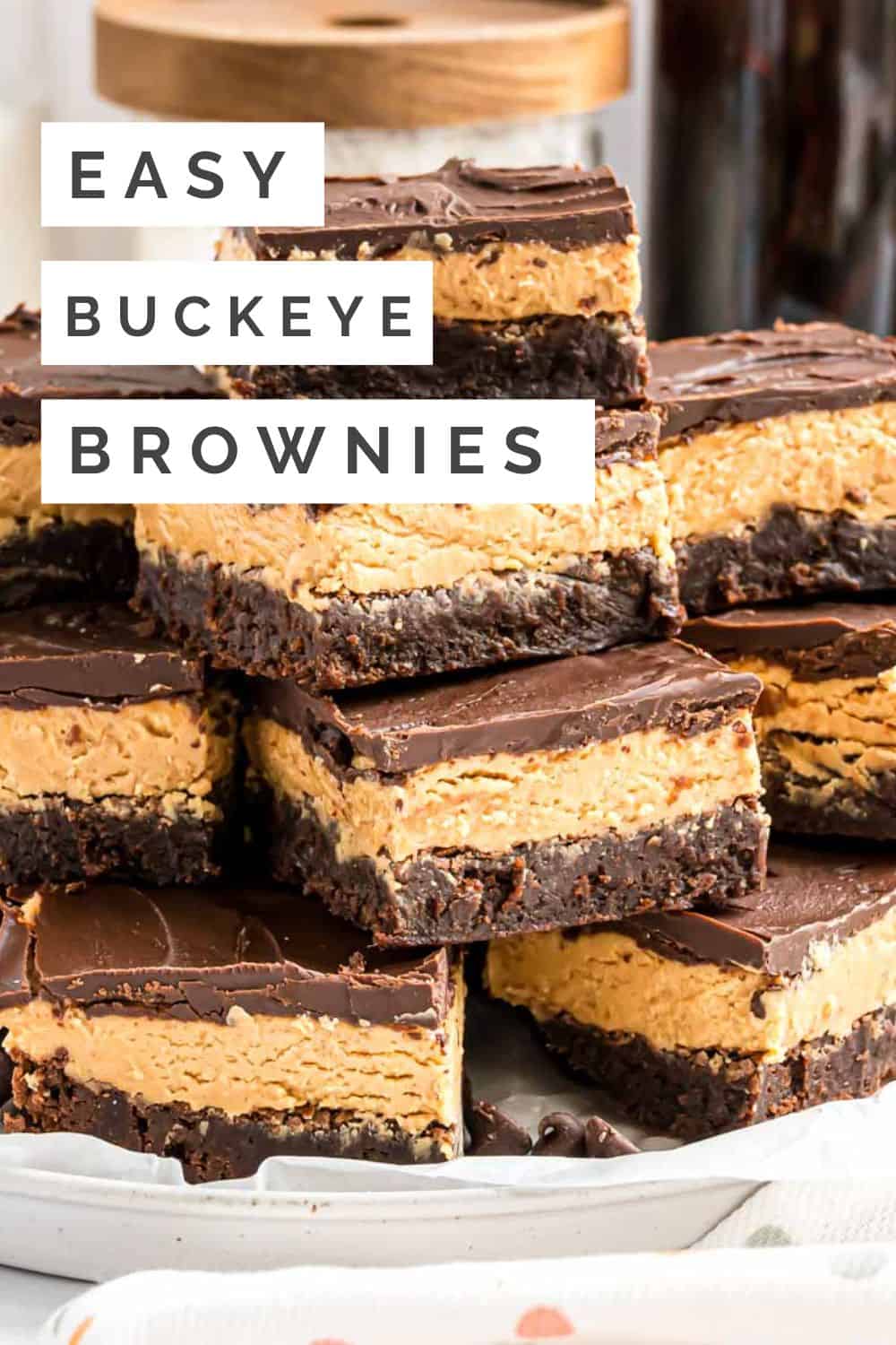 Buckeye Brownies Pinterest graphic with text and photos.