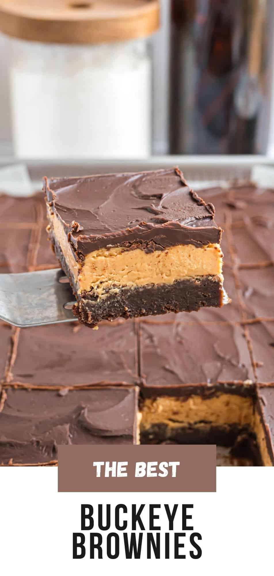 Buckeye Brownies Pinterest graphic with text and photos.