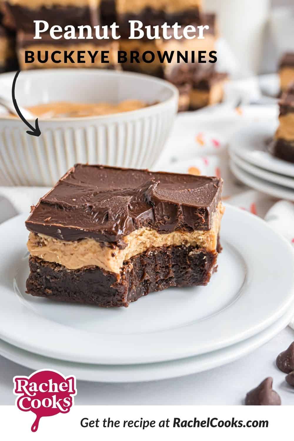 Buckeye Brownies Pinterest graphic with text and photos.