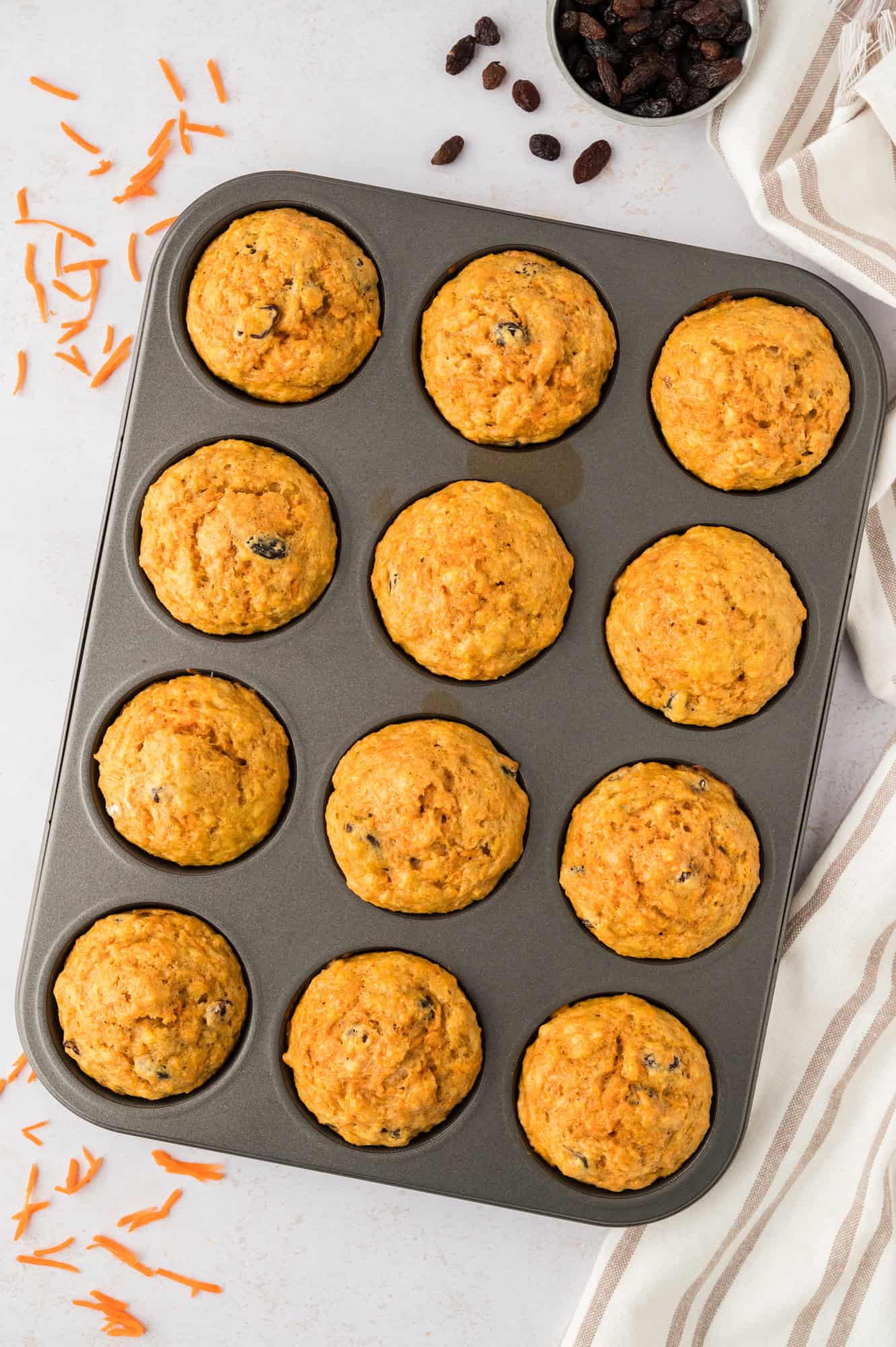 Muffins, after baking, still in tin.