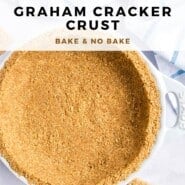 Graham Cracker Crust Pinterest graphic with text and photos.