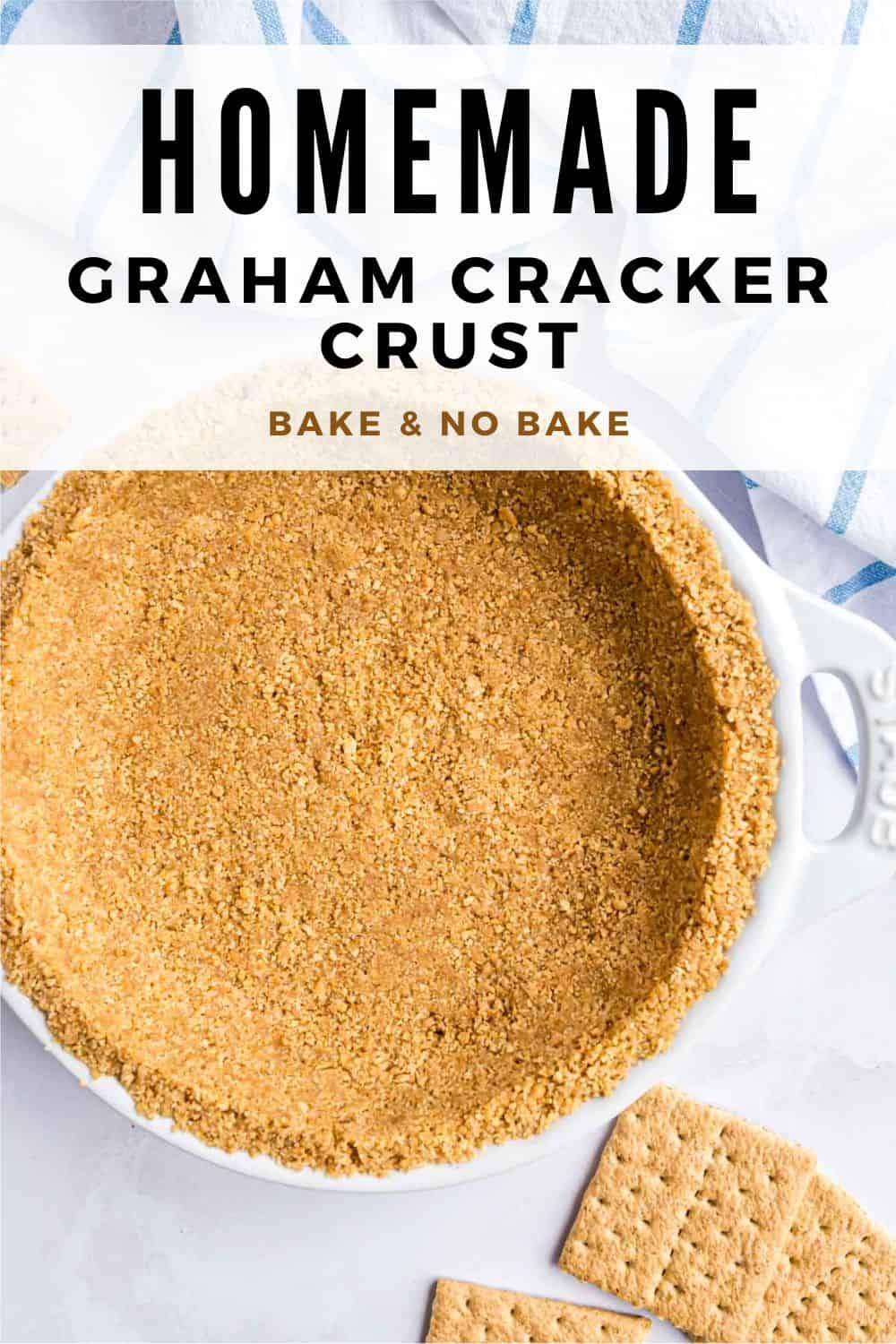Graham Cracker Crust Pinterest graphic with text and photos.