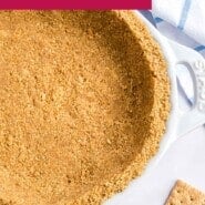Graham Cracker Crust Pinterest graphic with text and photos.