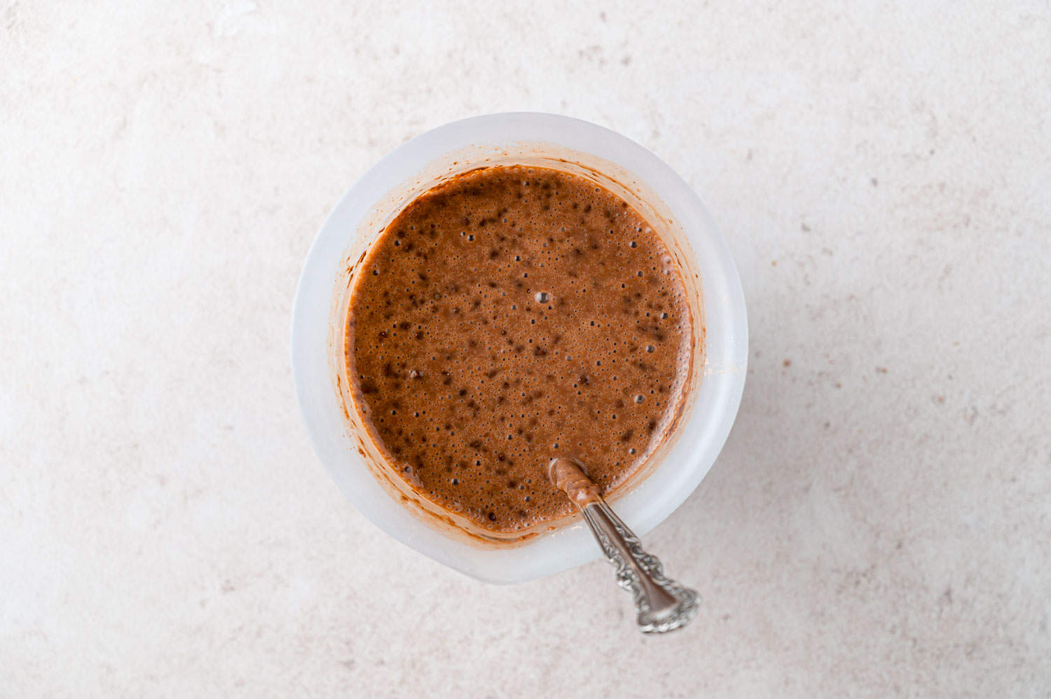 Pudding mixed up, not yet set.
