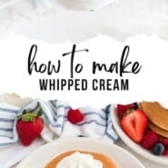 Whipped Cream Pinterest graphic with text and photos.