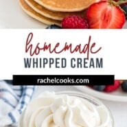 Whipped Cream Pinterest graphic with text and photos.