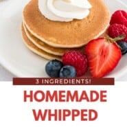 Whipped Cream Pinterest graphic with text and photos.