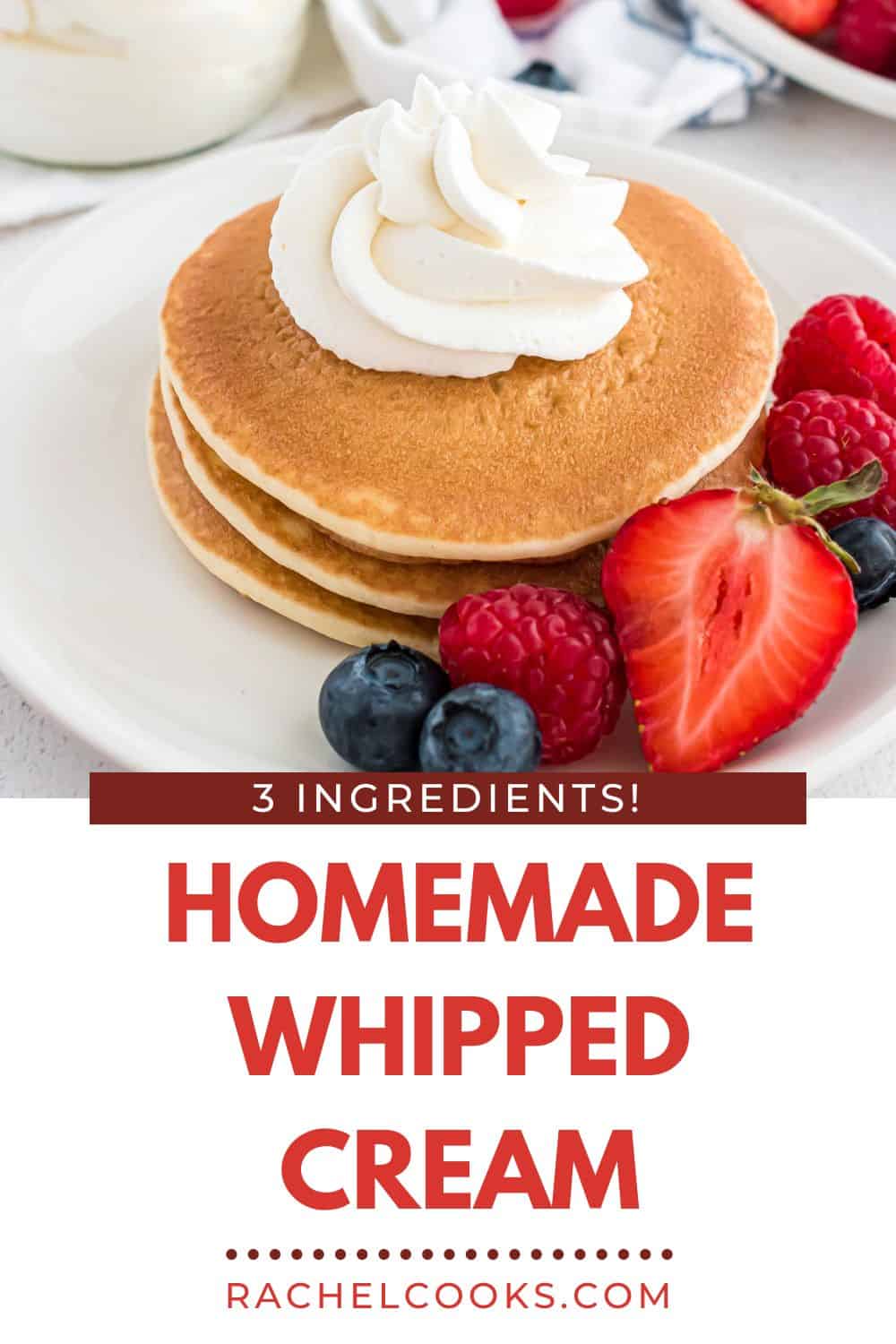 Whipped Cream Pinterest graphic with text and photos.