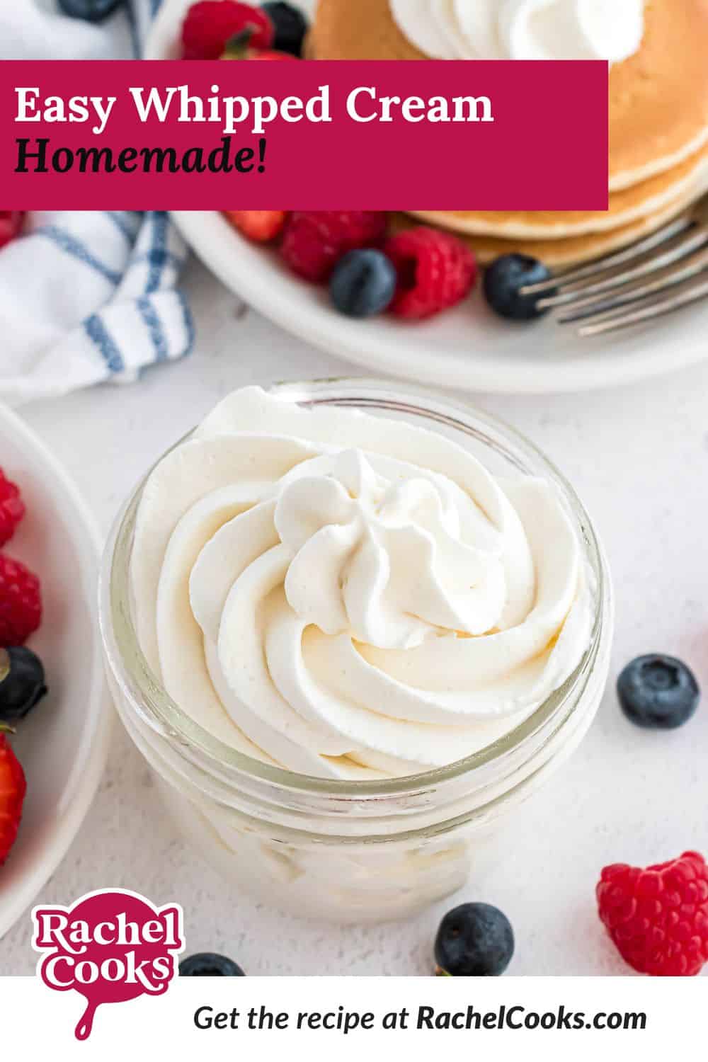 Whipped Cream Pinterest graphic with text and photos.