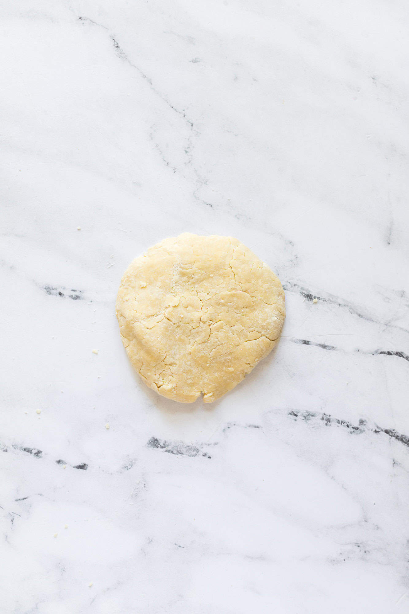 Pie crust shaped into a small disk.