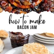 Bacon Jam Pinterest graphic with text and photos.