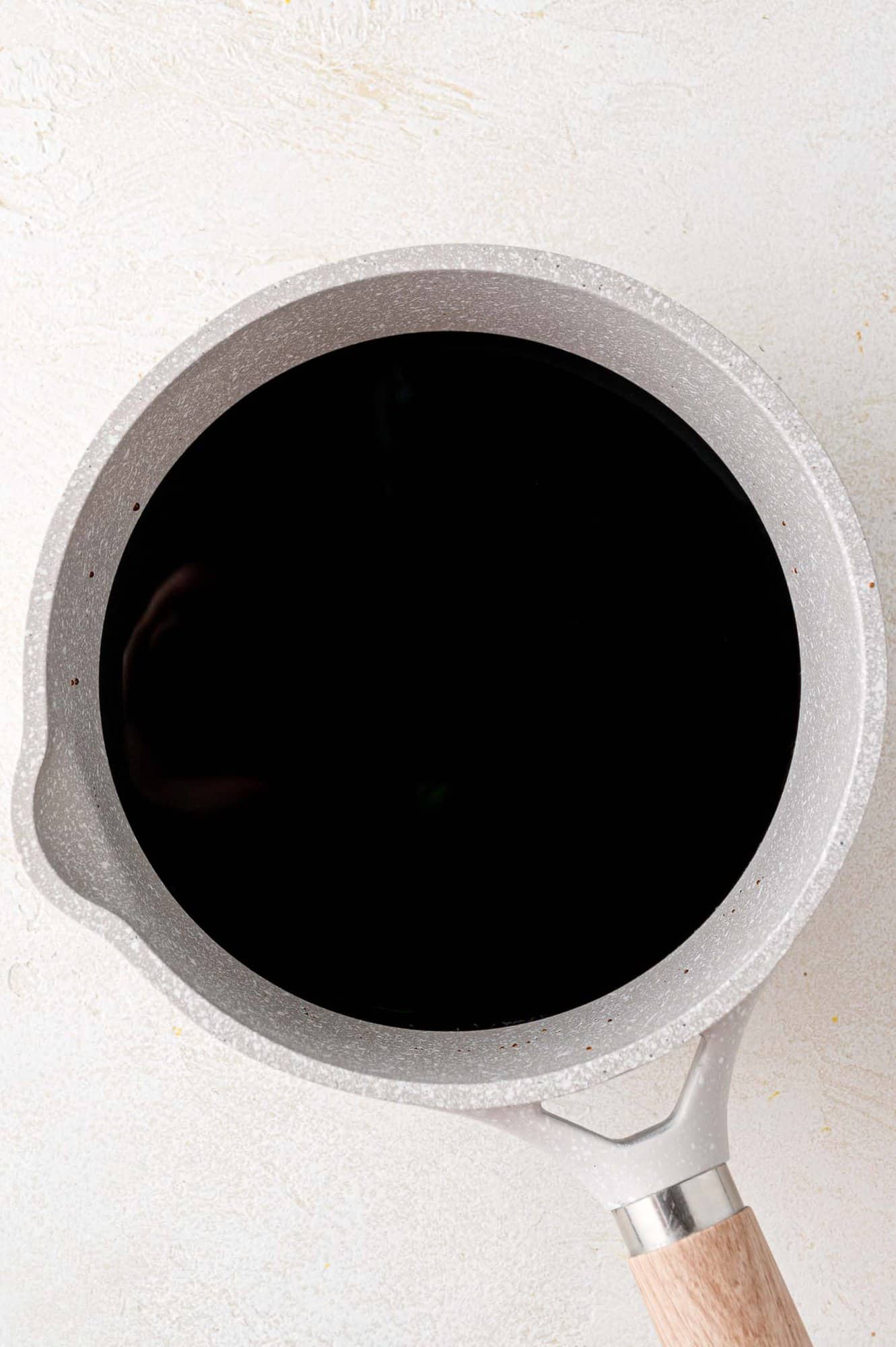 Balsamic vinegar in a sauce pan.