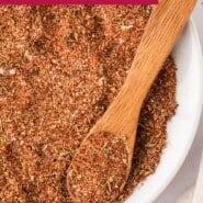 Blackening Seasoning Pinterest graphic with text and photos.