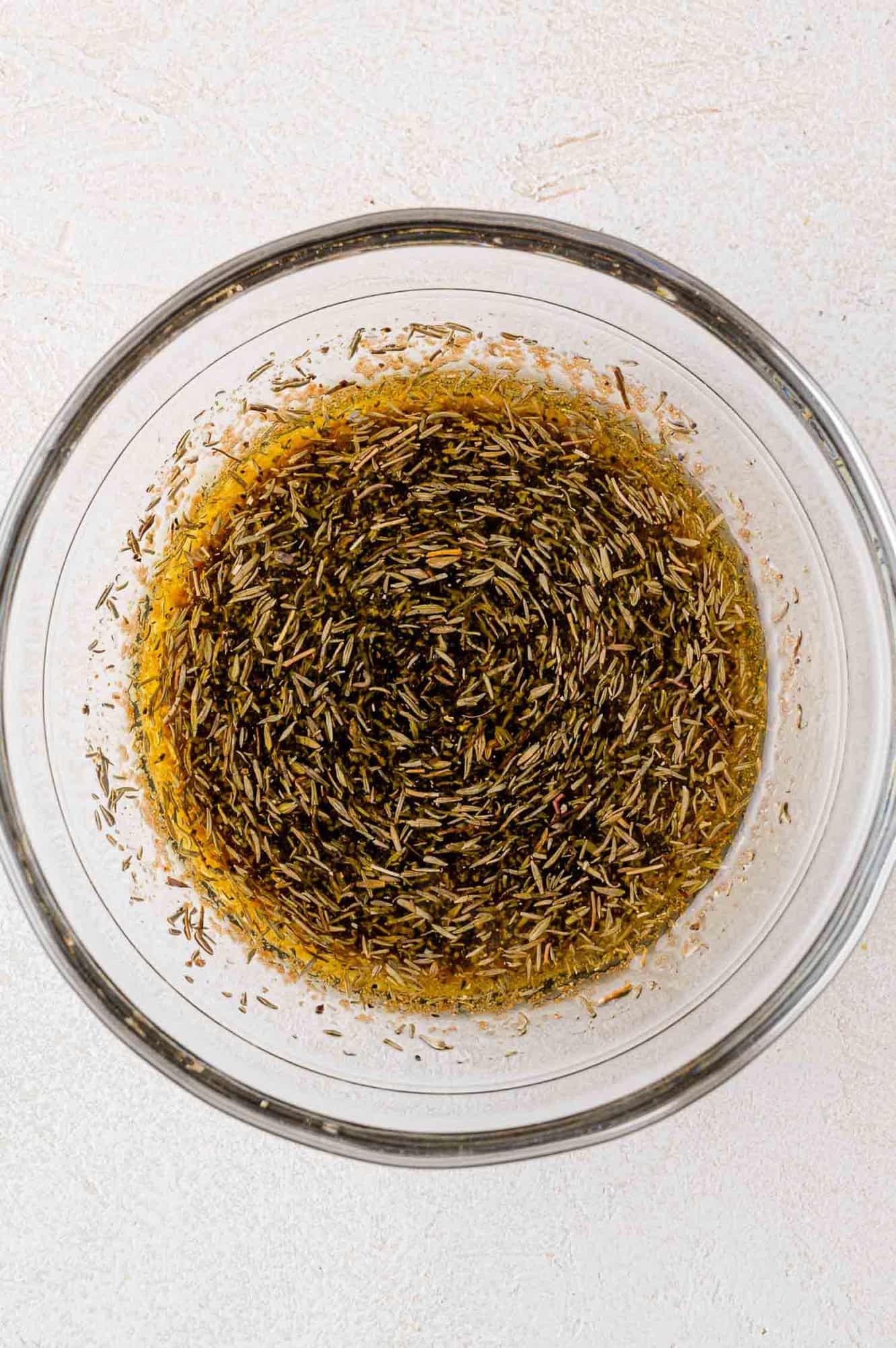Marinade in a small bowl.