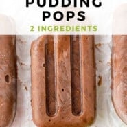 Homemade Pudding Pops Pinterest graphic with text and photos.
