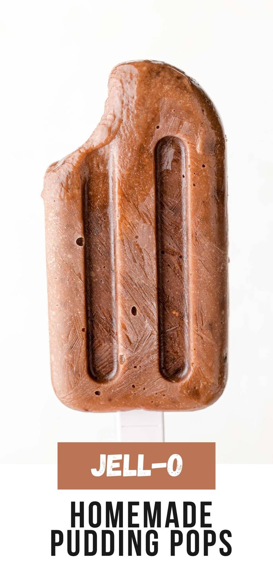 Homemade Pudding Pops Pinterest graphic with text and photos.