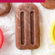 Homemade Pudding Pops Pinterest graphic with text and photos.
