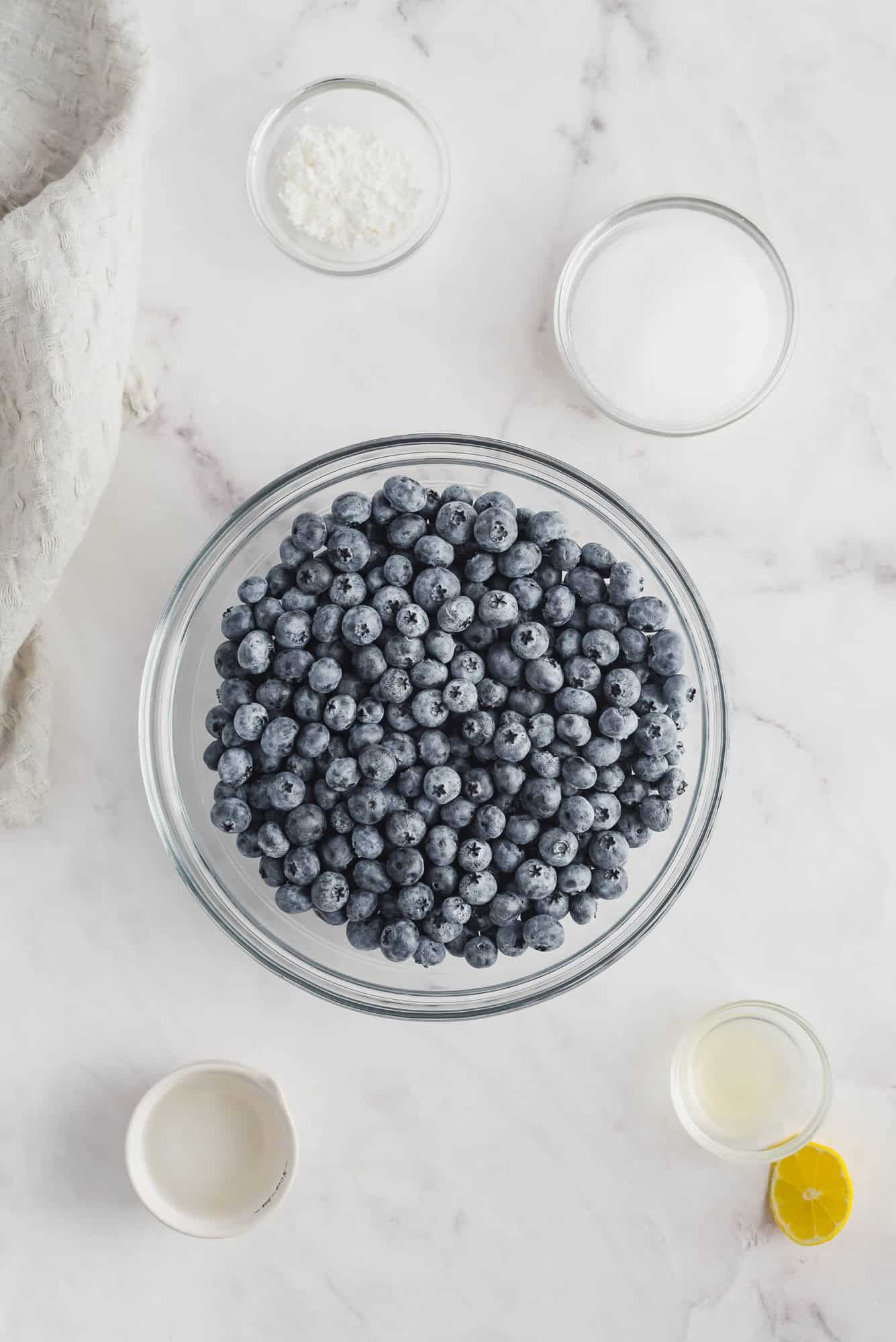 Overhead view of ingredients needed for recipe.