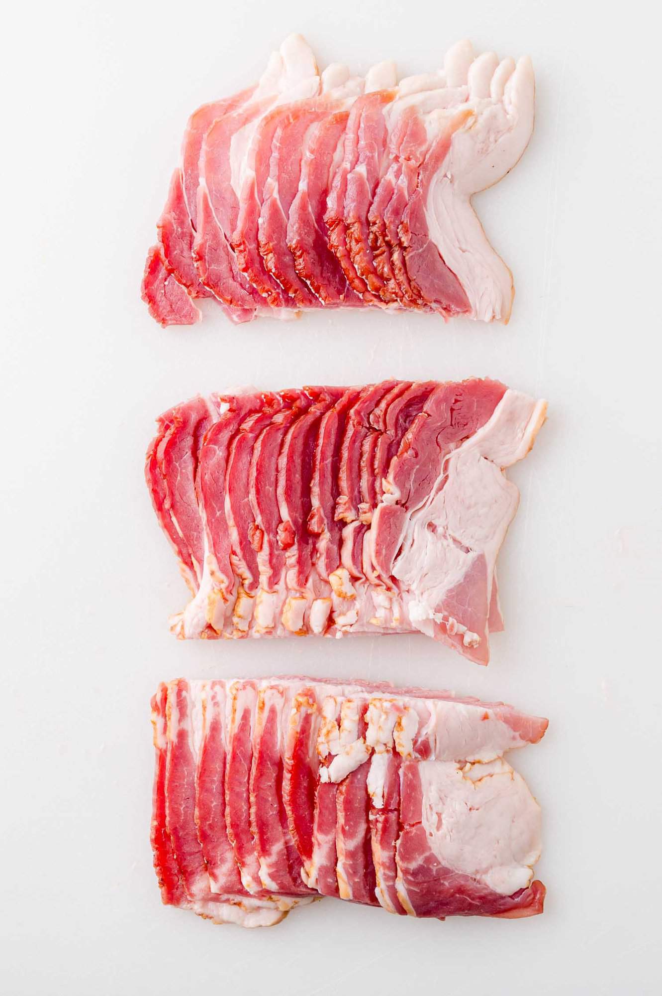 Bacon slices cut into third.