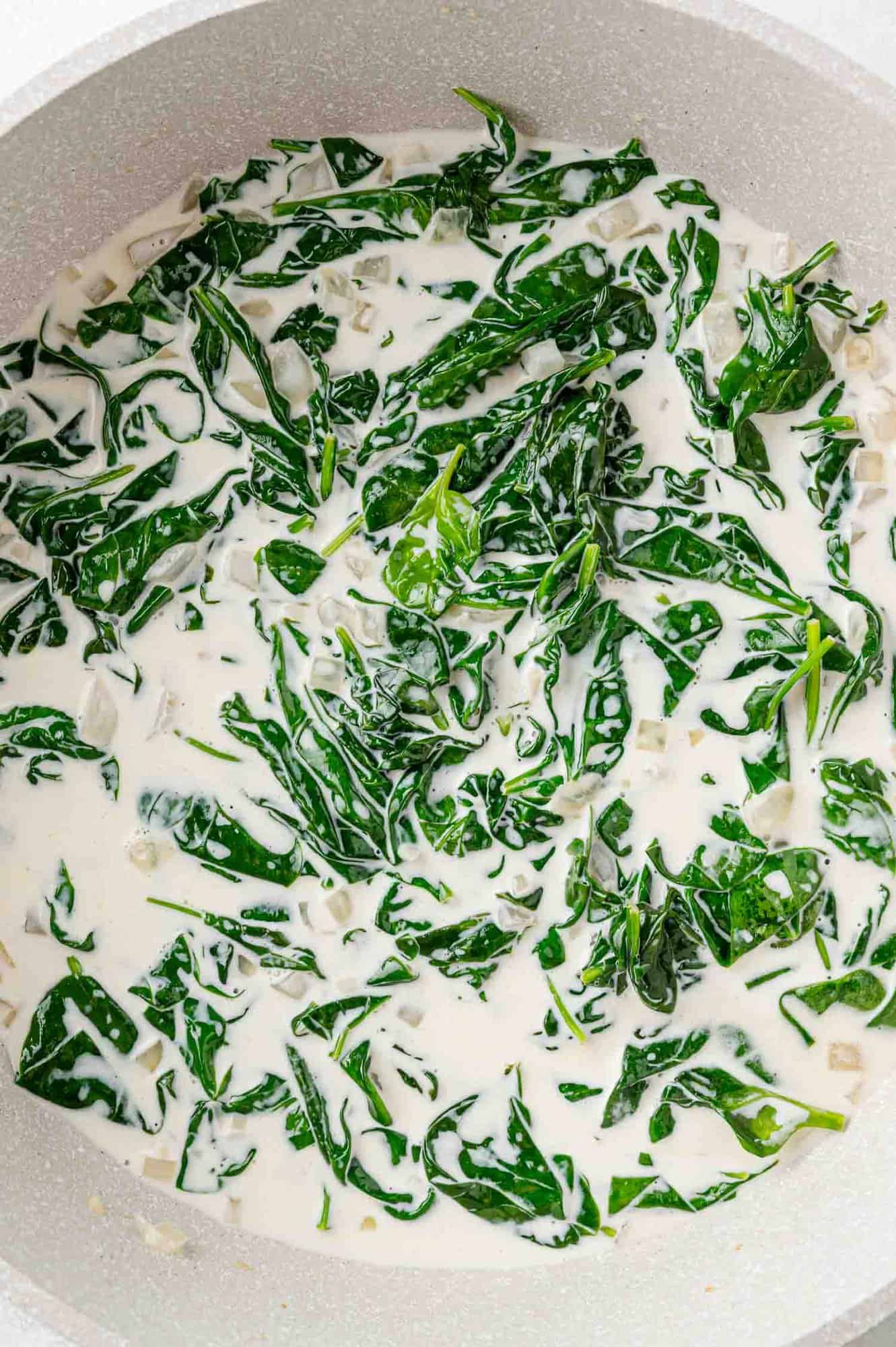 Cream added to the sauce.