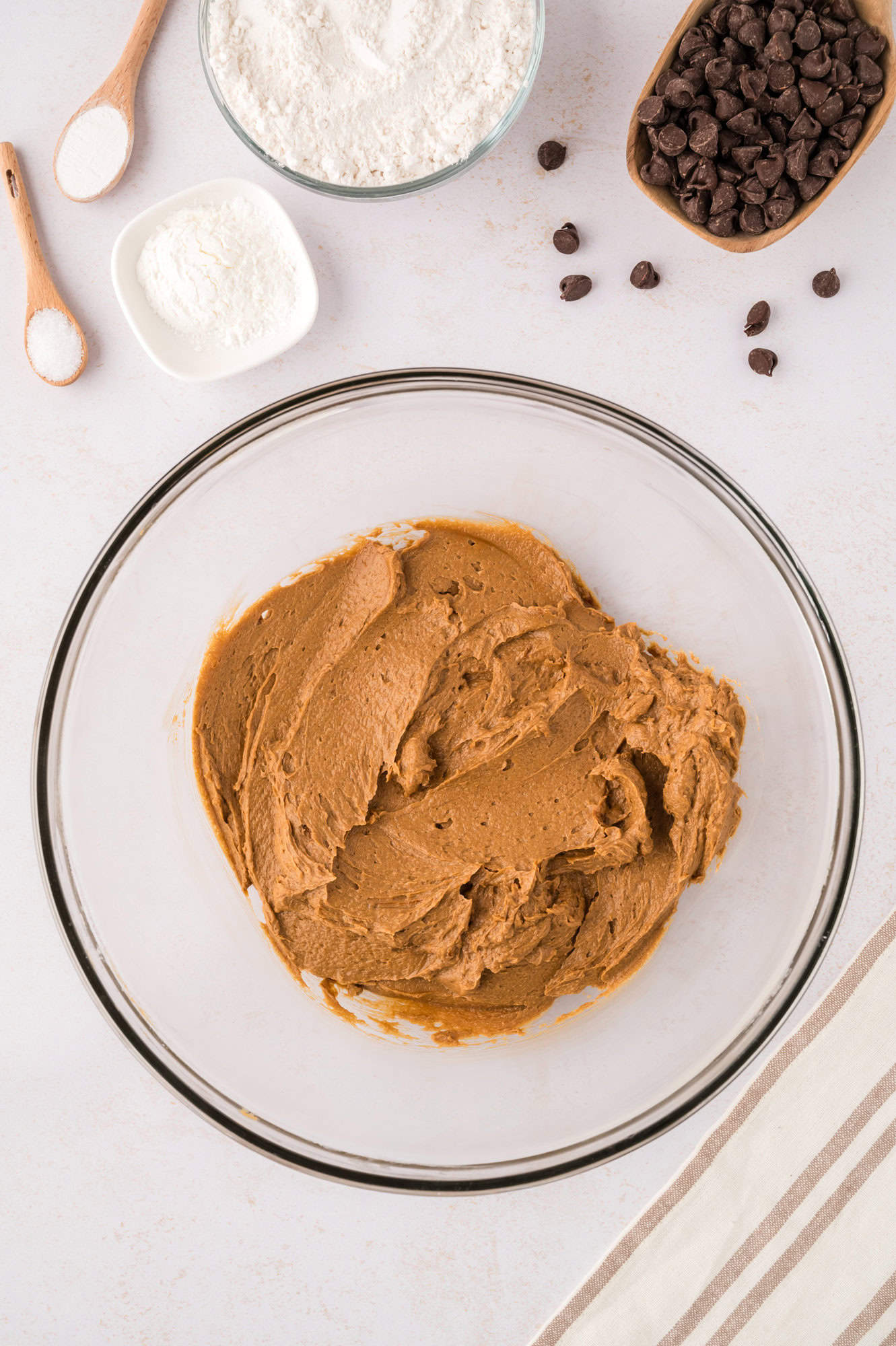 Espresso mixed into batter.