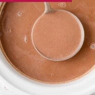 Crockpot Hot Chocolate Pinterest graphic with text and photos.