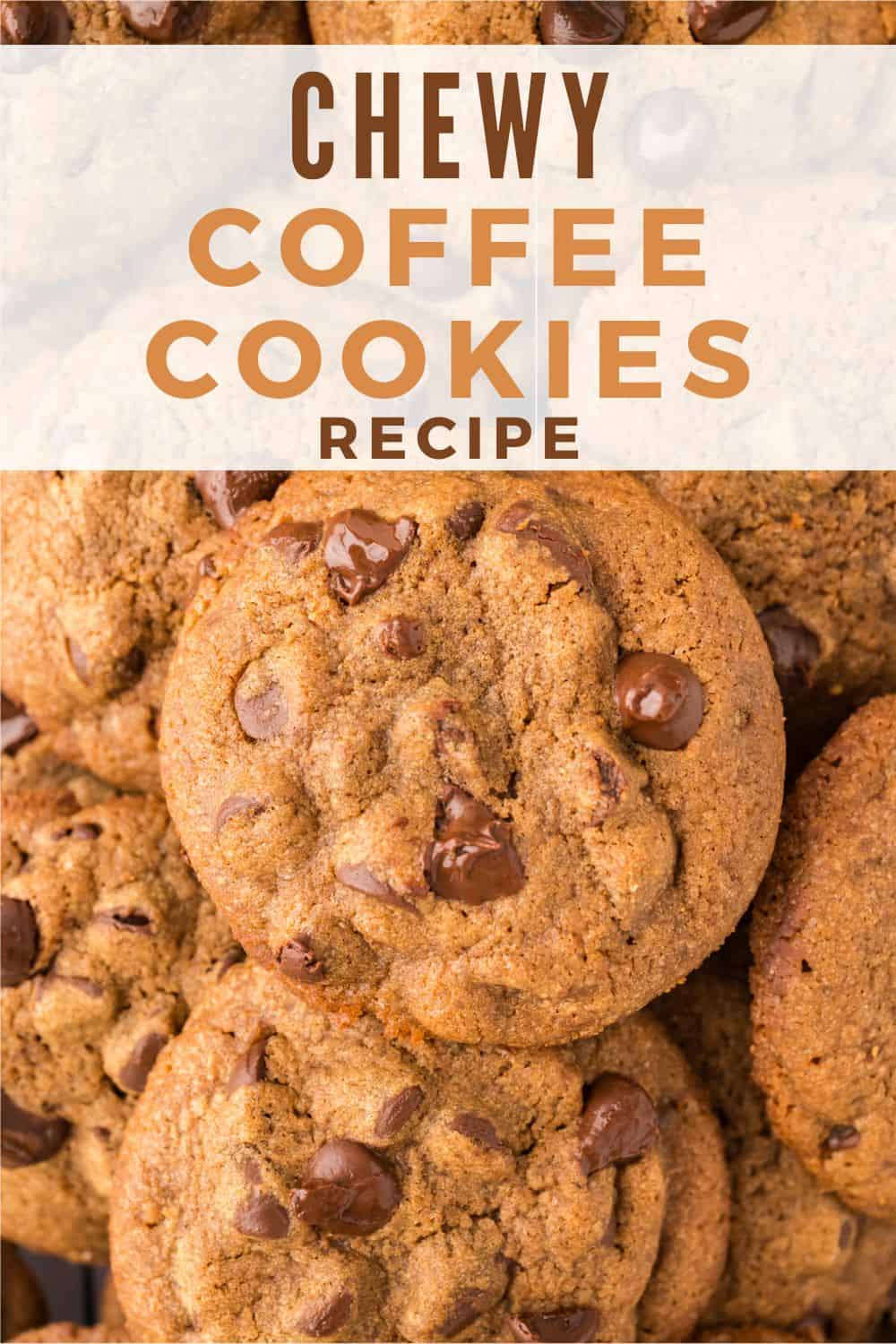 Coffee Cookies Pinterest graphic with text and photos.