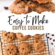 Coffee Cookies Pinterest graphic with text and photos.