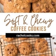 Coffee Cookies Pinterest graphic with text and photos.