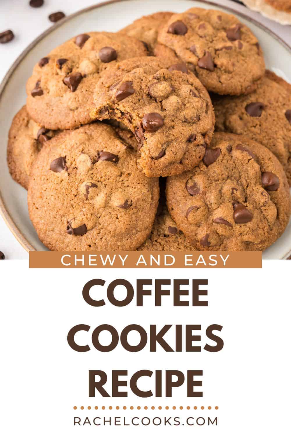 Coffee Cookies Pinterest graphic with text and photos.