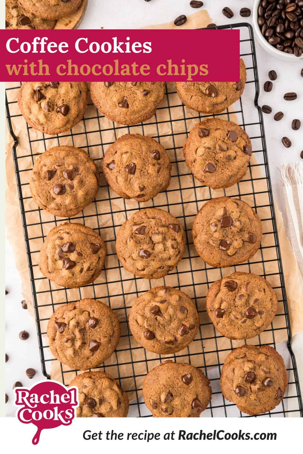 Coffee Cookies Pinterest graphic with text and photos.