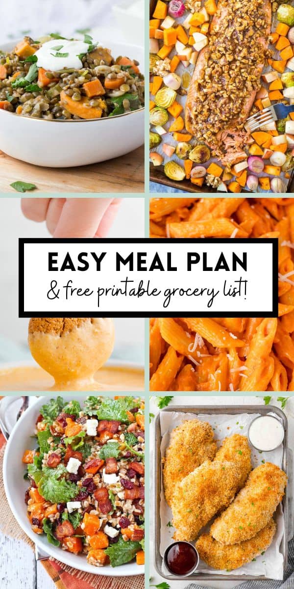 Meal plan 93 preview image with photos of recipes included.