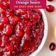Cranberry Orange Sauce Pinterest graphic with text and photos.