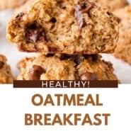 Breakfast Cookies Pinterest graphic with text and photos.