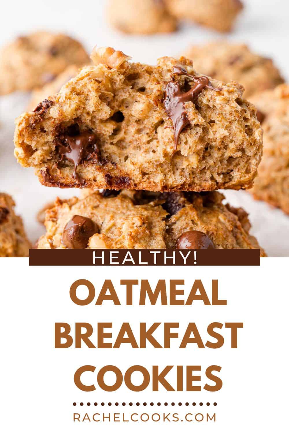 Breakfast Cookies Pinterest graphic with text and photos.