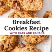 Breakfast Cookies Pinterest graphic with text and photos.