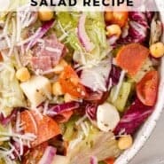 Chopped Salad Pinterest graphic with text and photos.