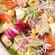 Chopped Salad Pinterest graphic with text and photos.