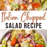 Chopped Salad Pinterest graphic with text and photos.