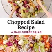 Chopped Salad Pinterest graphic with text and photos.